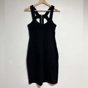 Club Monaco Black Structured Cutout Back Bodycon Dress - Size M